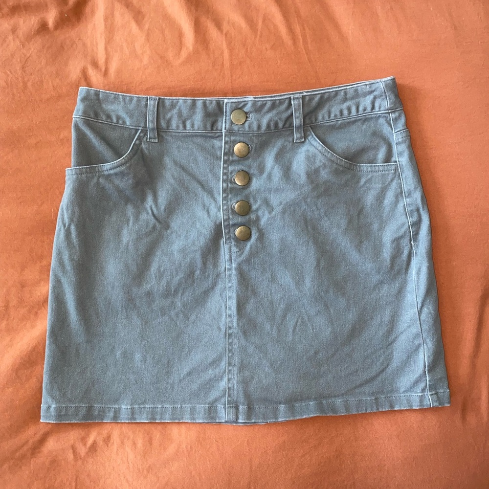 Khaki utility mini skirt